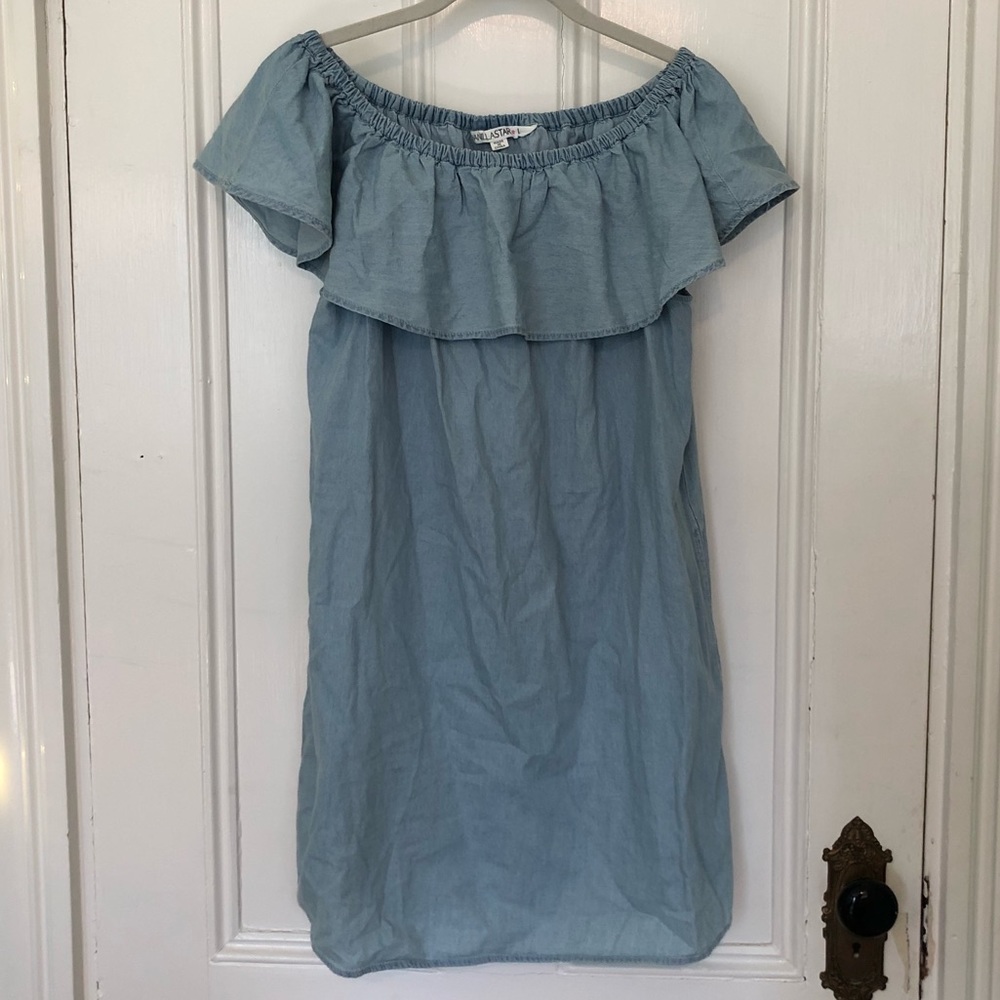 Off the Shoulder Denim Dress